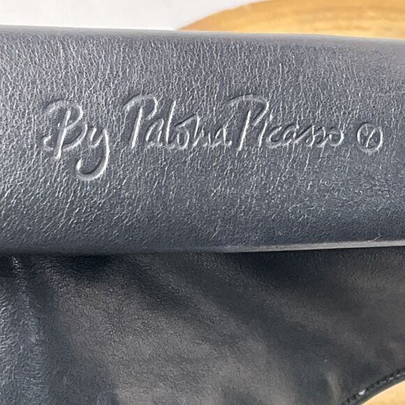 Vintage Paloma Picasso Italy Black Leather 3 Gold X Crossbody Purse Bag Designer - Picture 12 of 13